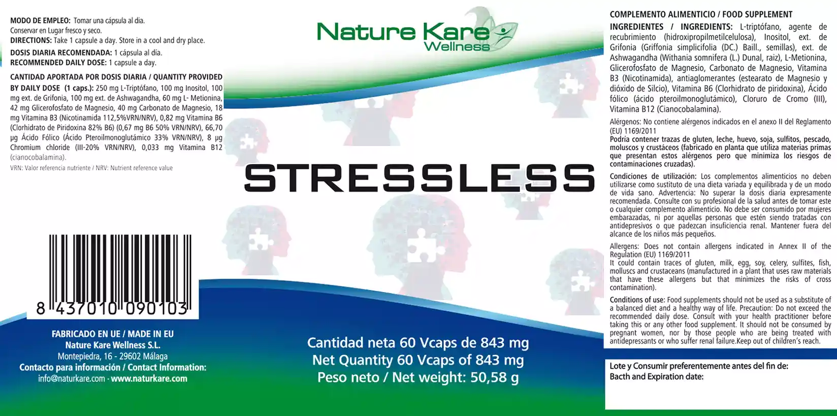 Pastillas Antiestrés Adultos | Triptófano con Magnesio Ashwagandha Cápsulas Ansiedad Naturales | B12 Vitamina | Vitamina B6 | Ácido Fólico | 5 HTP | Anti Ansiedad Pastillas Naturales Anti Stress - Imagen 2
